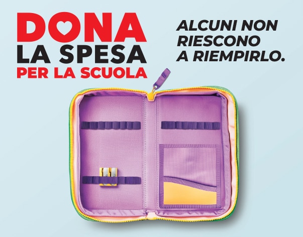 Immagine campagna Dona la spesa per la scuola